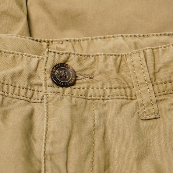 Pantaloni de bumbac pentru băieți, maro Benetton 131894 3
