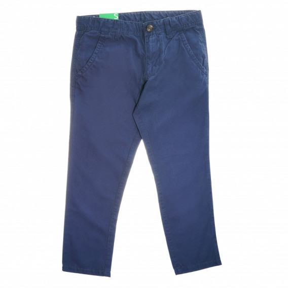 Pantaloni de bumbac pentru băieți, albaștri Benetton 131895 