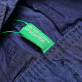 Pantaloni de bumbac pentru băieți, albaștri Benetton 131898 4