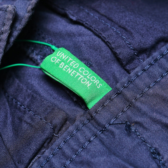 Pantaloni de bumbac pentru băieți, albaștri Benetton 131898 4