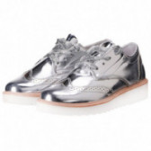 Pantofi argintii, pentru fete cu șireturi  Няма 131998 