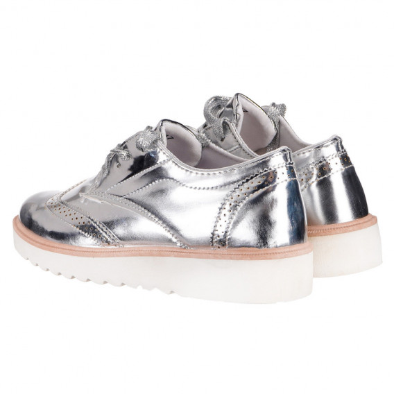 Pantofi argintii, pentru fete cu șireturi  Няма 132000 3