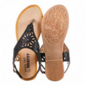 Sandale pentru fete, negre cu design decupat Young girl Identity 132015 3