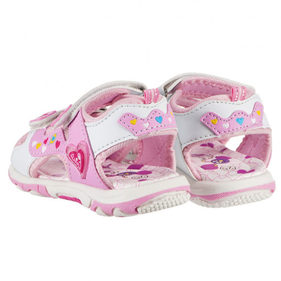 Sandale pentru fete,  cu alb și roz Happy Bee 132131 2