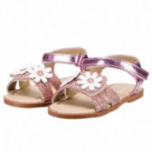 Sandale pentru fete, cu flori aplicate Happy Bee 132145 