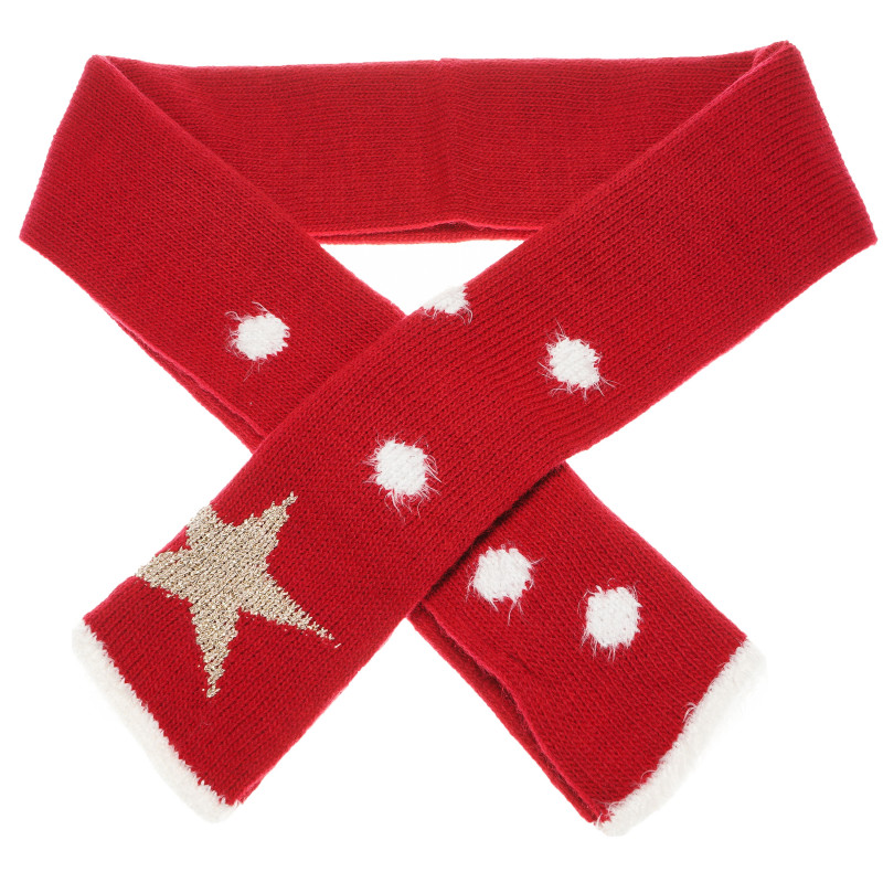 Fular tricotat pentru fete roșu și alb  132262