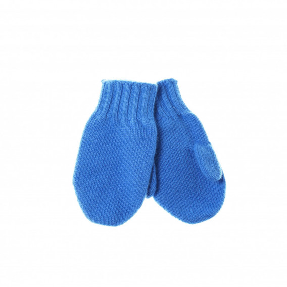 Mănuși călduroase din lână tricotate băieți, albastre Benetton 132278 