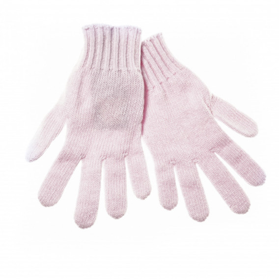 Mănuși din lână tricotate pentru fete, roz Benetton 132297 