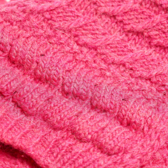 Fular tricotat pentru fete roz solid Benetton 132334 2