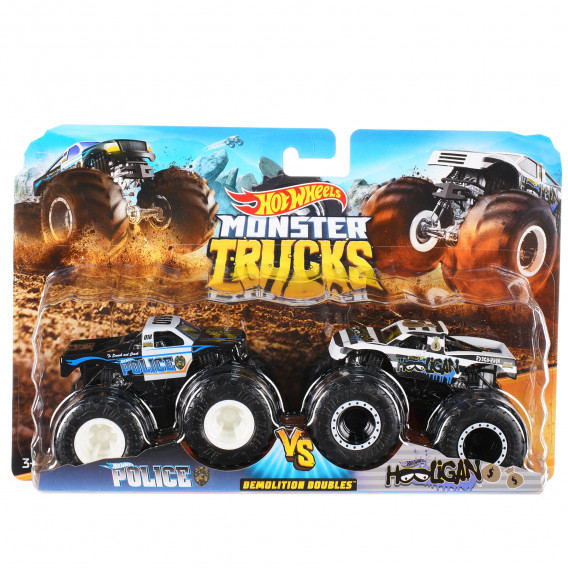 Hotwheels Police Vs. Hooligan Monster Trucks Hot Wheels 133014 