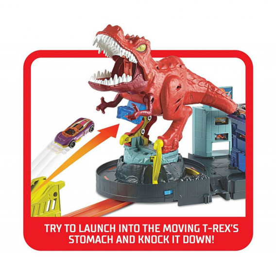 Set de joc Puterea T-rex + mașină Hot Wheels 133059 7
