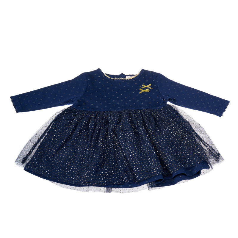 Rochie matlasată cu mâneci lungi și fustă din tul  13440