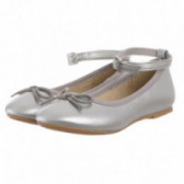 Pantofi balerine cu o curea în jurul gleznei, pentru fete, gri Benetton 135436 