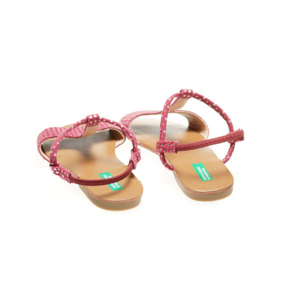 Sandale cu pietricele decorative pentru fete, roșu Benetton 135443 2