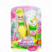 Păpușă - sirenă dreamtopia, cu coada galbenă Barbie 136575 