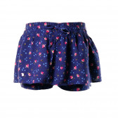 Pantaloni scurți pentru fete, albastru cu imprimeu floral Benetton 136644 