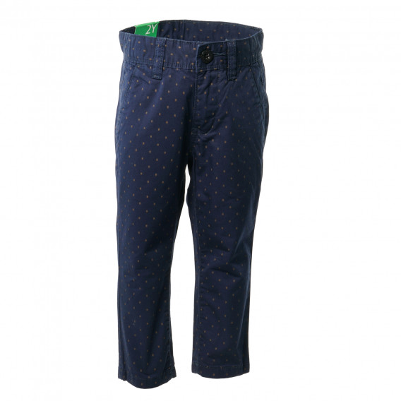 Pantaloni de bumbac albastru pentru băieți Benetton 136717 
