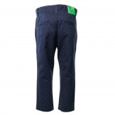 Pantaloni de bumbac albastru pentru băieți Benetton 136718 2