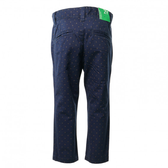 Pantaloni de bumbac albastru pentru băieți Benetton 136718 2
