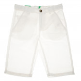 Pantaloni scurți pentru băieți, albi Benetton 136720 