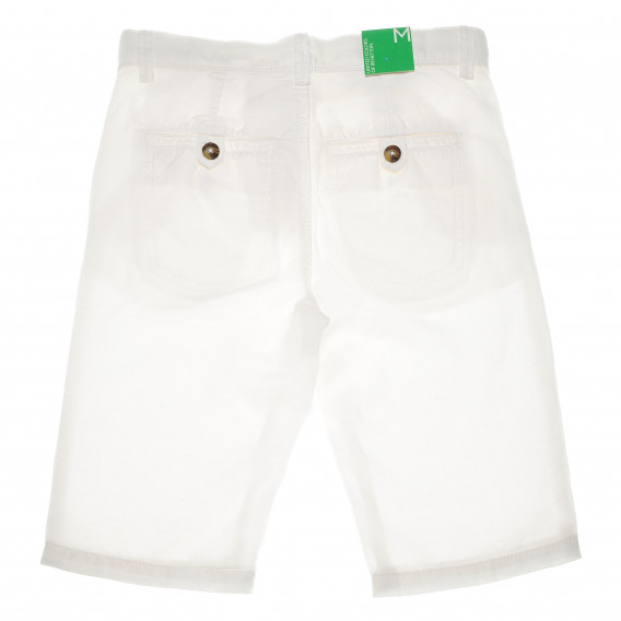 Pantaloni scurți pentru băieți, albi Benetton 136721 2