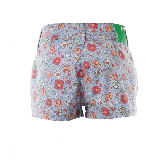 Pantaloni scurți violet pentru fete, cu imprimeu floral Benetton 136760 2