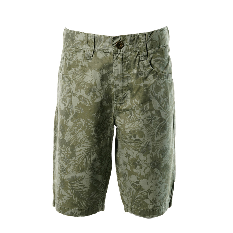 Pantaloni scurți din bumbac pentru băieți, verzi cu un imprimeu floral  136798