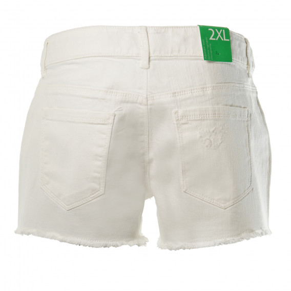 Pantaloni scurți pentru fete, albi Benetton 136827 2