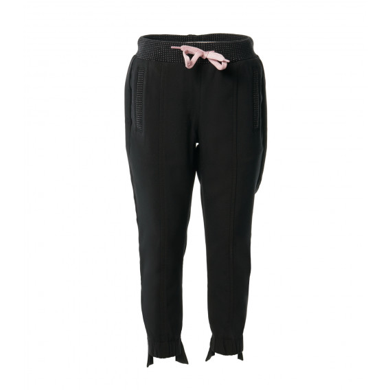Pantaloni sport pentru fete, de culoare neagră Benetton 136836 