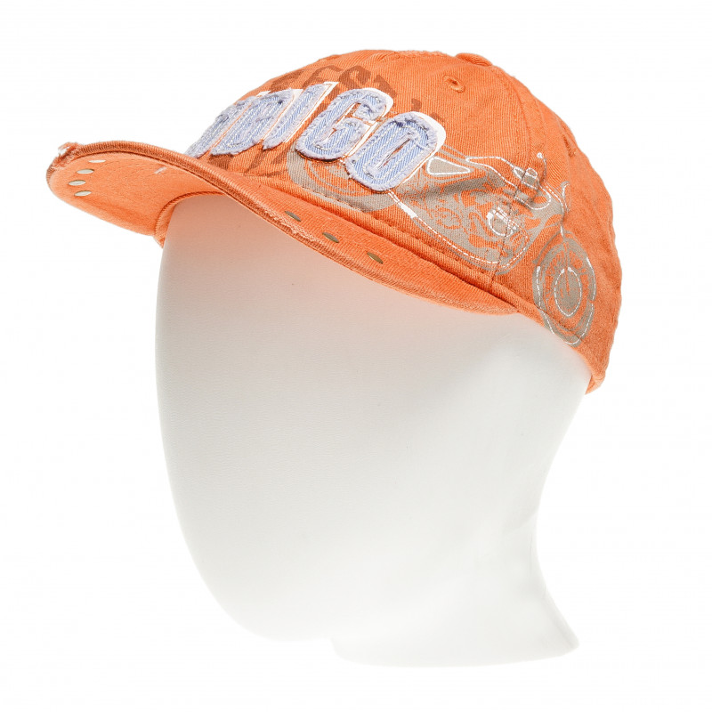 Pălărie de bumbac cu vizieră pentru băieți, portocalie  136993