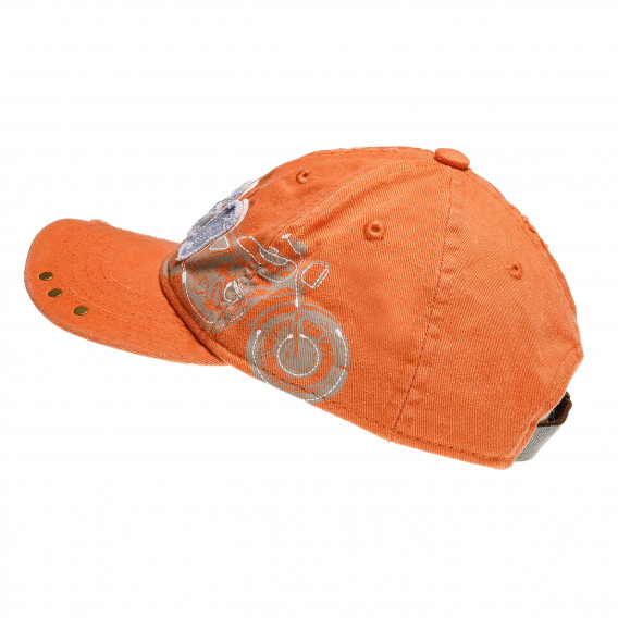Pălărie de bumbac cu vizieră pentru băieți, portocalie Benetton 136994 2