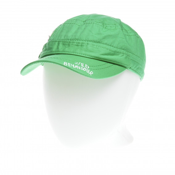 Pălărie de bumbac cu vizieră pentru băieți, verde Benetton 136996 