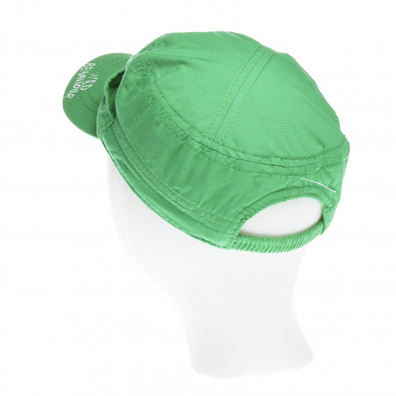 Pălărie de bumbac cu vizieră pentru băieți, verde Benetton 136997 2