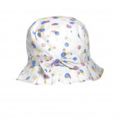 Pălărie de bumbac pentru fete, albă Benetton 138082 
