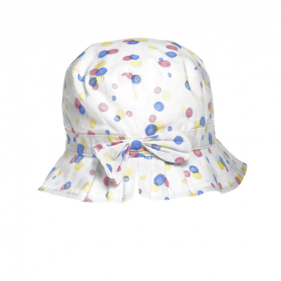 Pălărie de bumbac pentru fete, albă Benetton 138082 