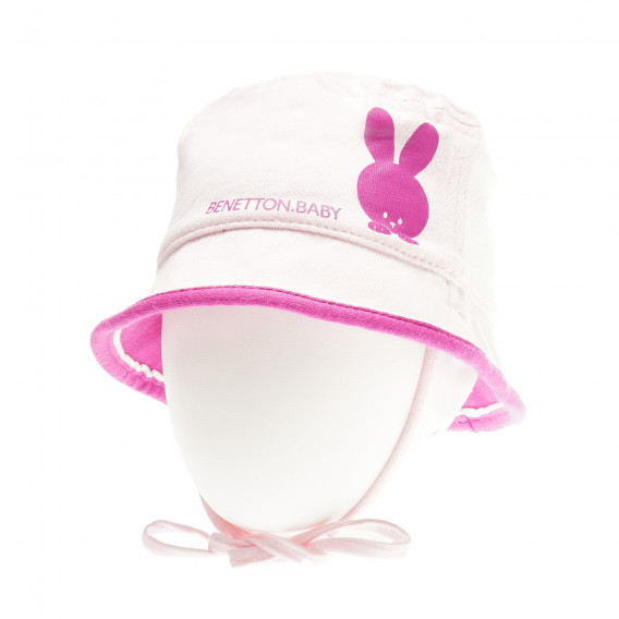Pălărie pentru copii din bumbac, roză pentru fete Benetton 138153 