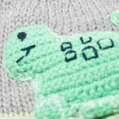 Căciulă pentru baieti, gri cu aplicație tricotată Benetton 138360 3
