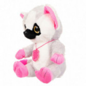 Lemur roz de pluș cu colier de Noroc - 35 cm Amek toys 143126 3
