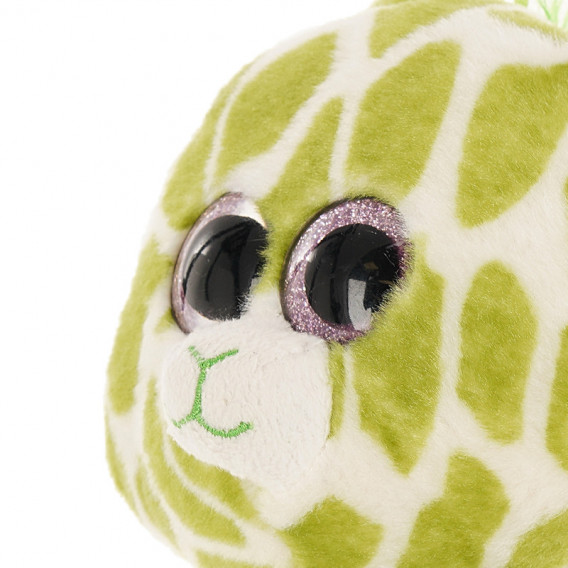 Girafa verde de pluș cu ochi din brocarde cu zornăit- 18 cm Amek toys 143132 3
