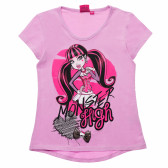 Set de 2 tricouri pentru fete, de bumbac, Monster High, roz Monster High 143771 