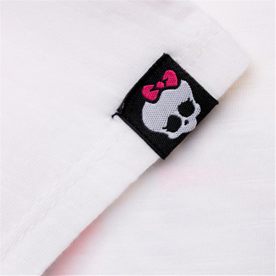 Tricou alb din bumbac Monster High, pentru fete Monster High 143891 4