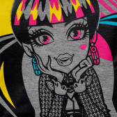 Set de bumbac din două părți, bluză și pantaloni pentru fete, multicolor Monster High 143905 2