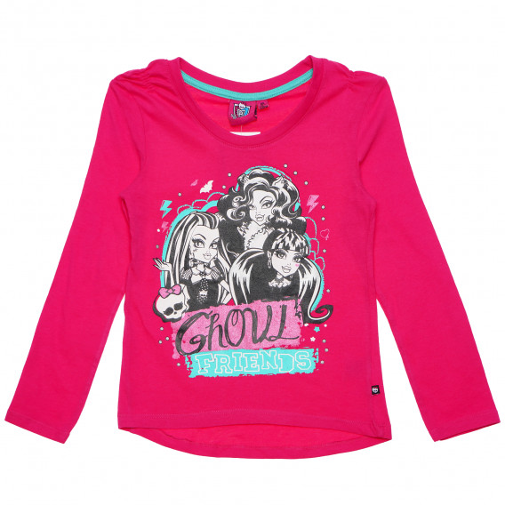 Bluză de bumbac Monster High roz, pentru fete Monster High 143968 