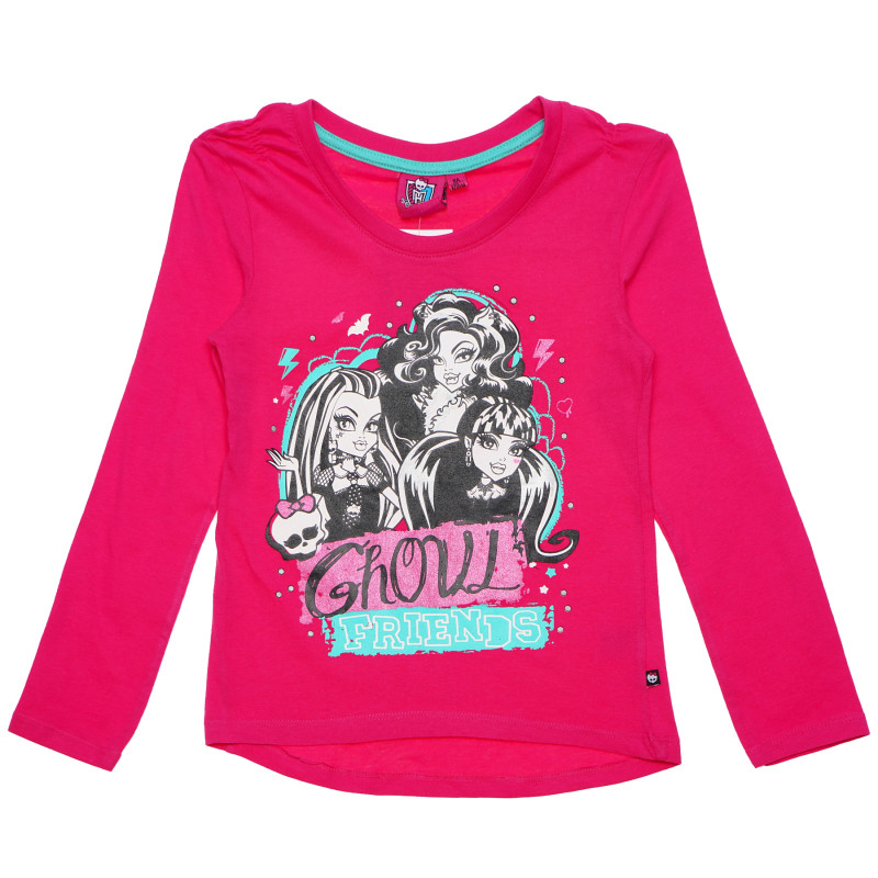 Bluză de bumbac Monster High roz, pentru fete  143968