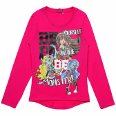 Girls Monster High bluză roz din bumbac Monster High 143973 