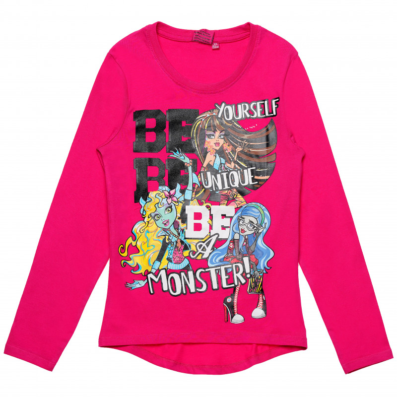 Girls Monster High bluză roz din bumbac  143973
