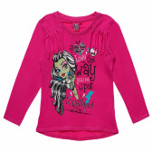 Bluză de bumbac pentru o fată, de culoare roz Monster High 144027 