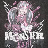 Bluză de bumbac pentru o fată, gri Monster High 144041 3