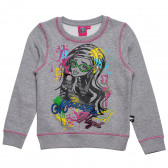 Bluză de bumbac pentru o fată, de culoare gri Monster High 144044 