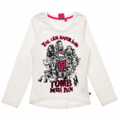 Bluză de bumbac pentru fete, de culoare albă Monster High 144059 